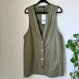 Zara sleevless faux leather dress